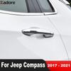 Door Handle Cover Trim For Jeep Compass 2017 2018    ABS Chrome Side Door Handle Catch Cap Overlay Car Accessories
