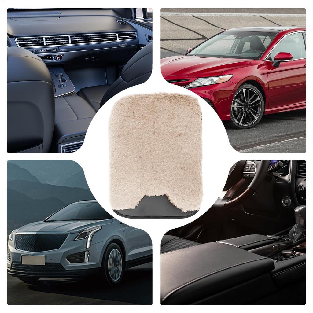 Car Armrest Cushion Automotive Center Console Plush Pad Car Center Console Cover For Truck Interior Vehicle Women Men Office