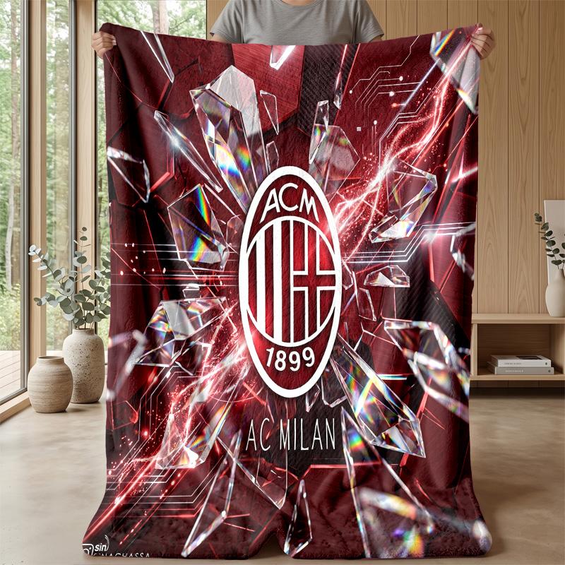 AC Milan Theme blanket Soft Flannel Blanket Plush Throw Blanket Cozy Sofa Bed Blanket for Home Decor