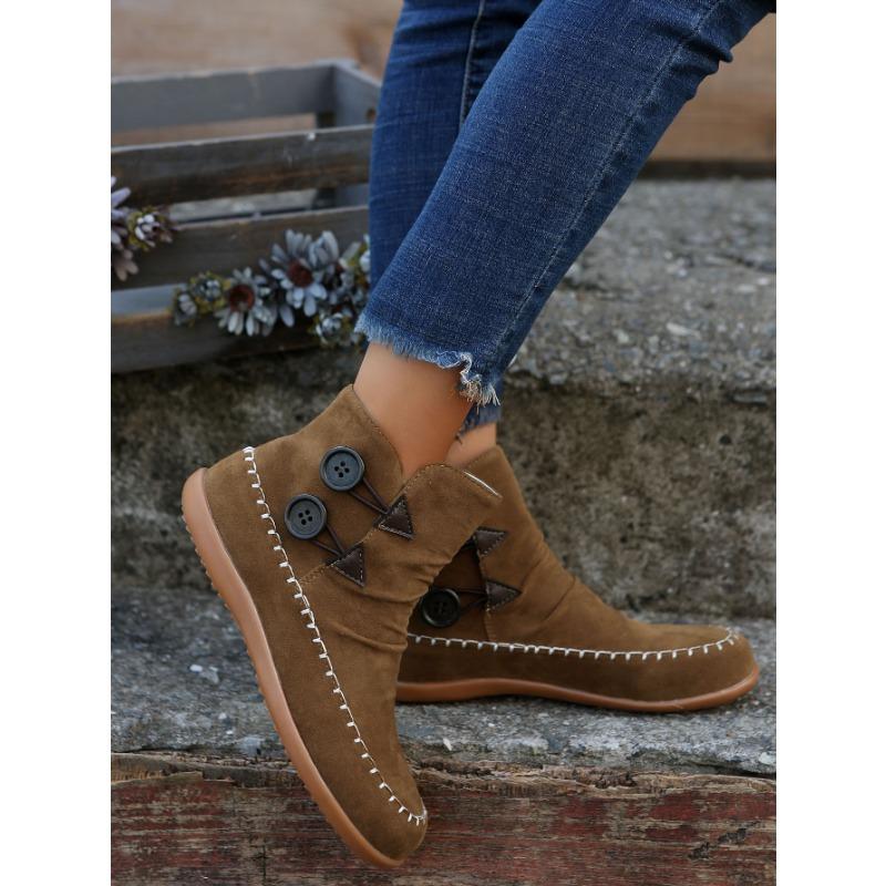 

Short boots women s autumn and winter new flat-bottomed high-top Martin boots sewing line women s boots wish 43 темно-коричневого