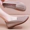 2026 Woman's New Summer Mesh Hollow Flat Sole Casual Shoes Soft Sole Non Slip Breathable Slip-On Mom's Nude Shoes Elderly Shoes