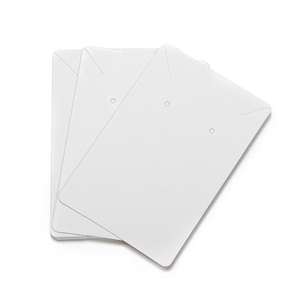 

100pcs Blank Paper Earring Cards Black White Blank Jewelry Card 6x9cm Brown Keychain Display Holder Displaying Necklaces білий