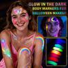 UV-Gesichtsfarbmarker 8 Farben Leuchten im Dunkeln, Schnelltrocknend Hautfreundlich für Halloween und Festivals