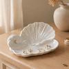 Aromatherapy Storage Tray 3D Printed Shell Wave Jewelry Tray, Pearlized White Organizer Dish, Elegant Ring Exquisite Desktop Ornament Trinket