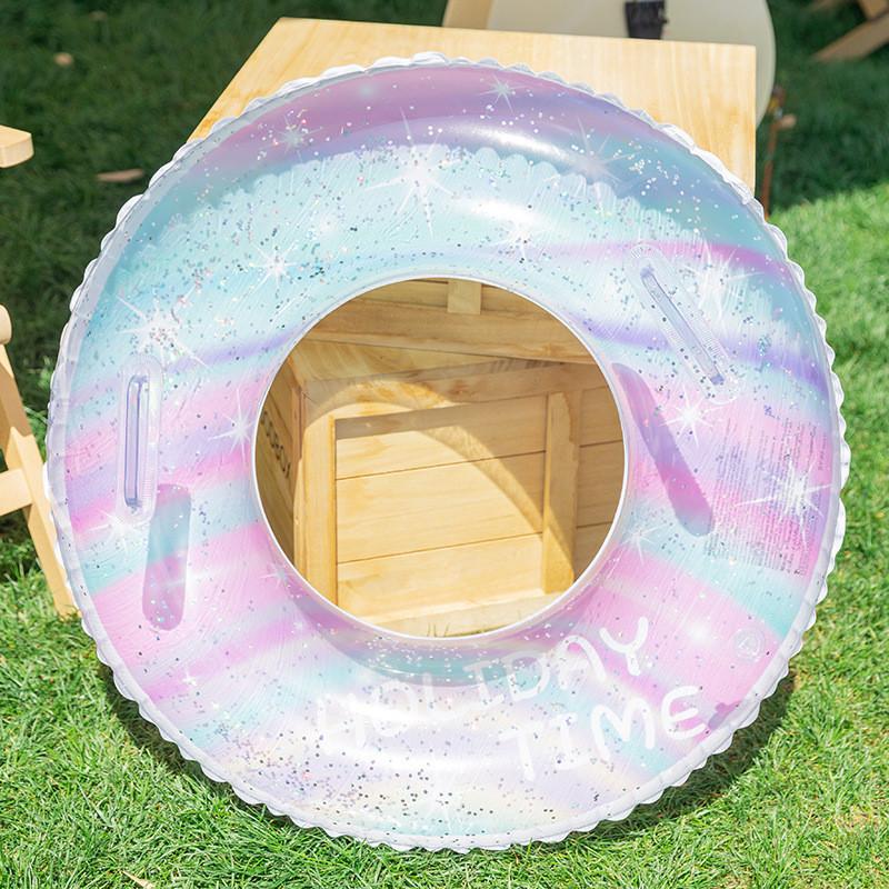 New Glittery Letter Kids Swim Ring Baby Swimming Men And Women Infant With Handle Anti-flip