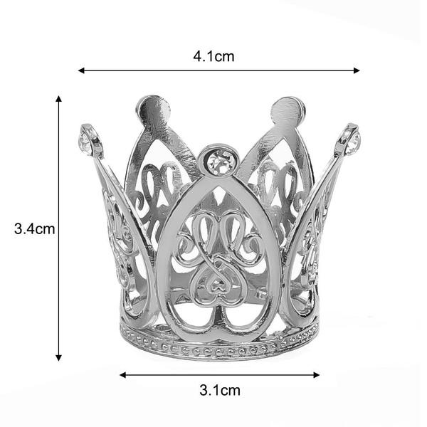 

3 шт., маленькая тиара со стразами, Корона, мини-корона, топпер для торта для цветочных композиций, декор для душа, дня рождения, свадьбы серебряный