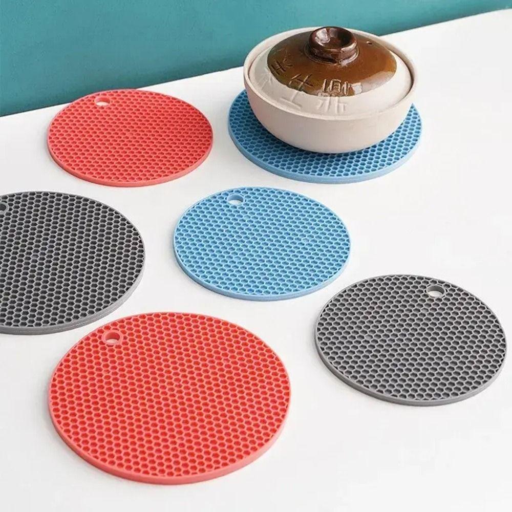 4Pcs/Set Heat-resistant Anti Scalding Mat Silicone Table Mat Tool Tableware Mat Kitchen Countertop