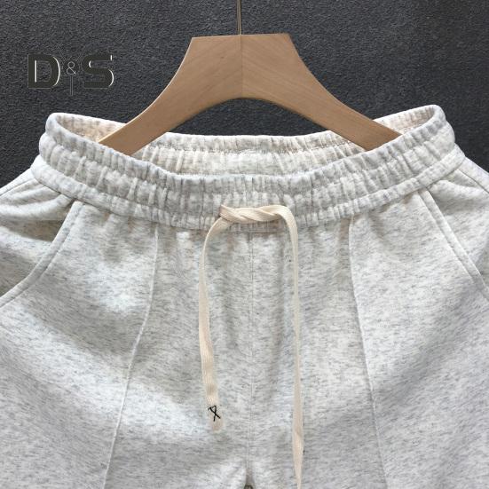 Men Sports Shorts with Elastic Waist Straps Summer Casual Shorts Leisure Work Beach Vacation Solid Color Shorts