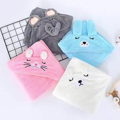 1 Stück/Set Niedliche Tier-Puckdecke mit Kapuze Weißer Bär Grauer Elefant Rosa Katze Blauer Bär 4 Farben Baby-Wickeldecke Warmer Bademantel ZYF