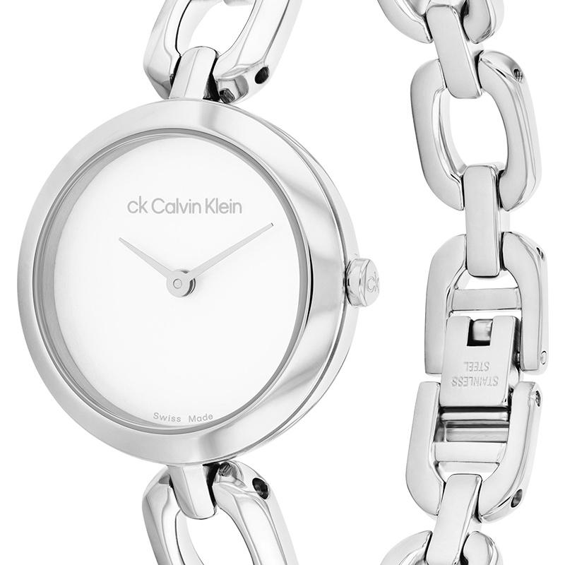 CALVIN KLEIN watch quartz movement steel strap 26mm white dial women's watch 25000007