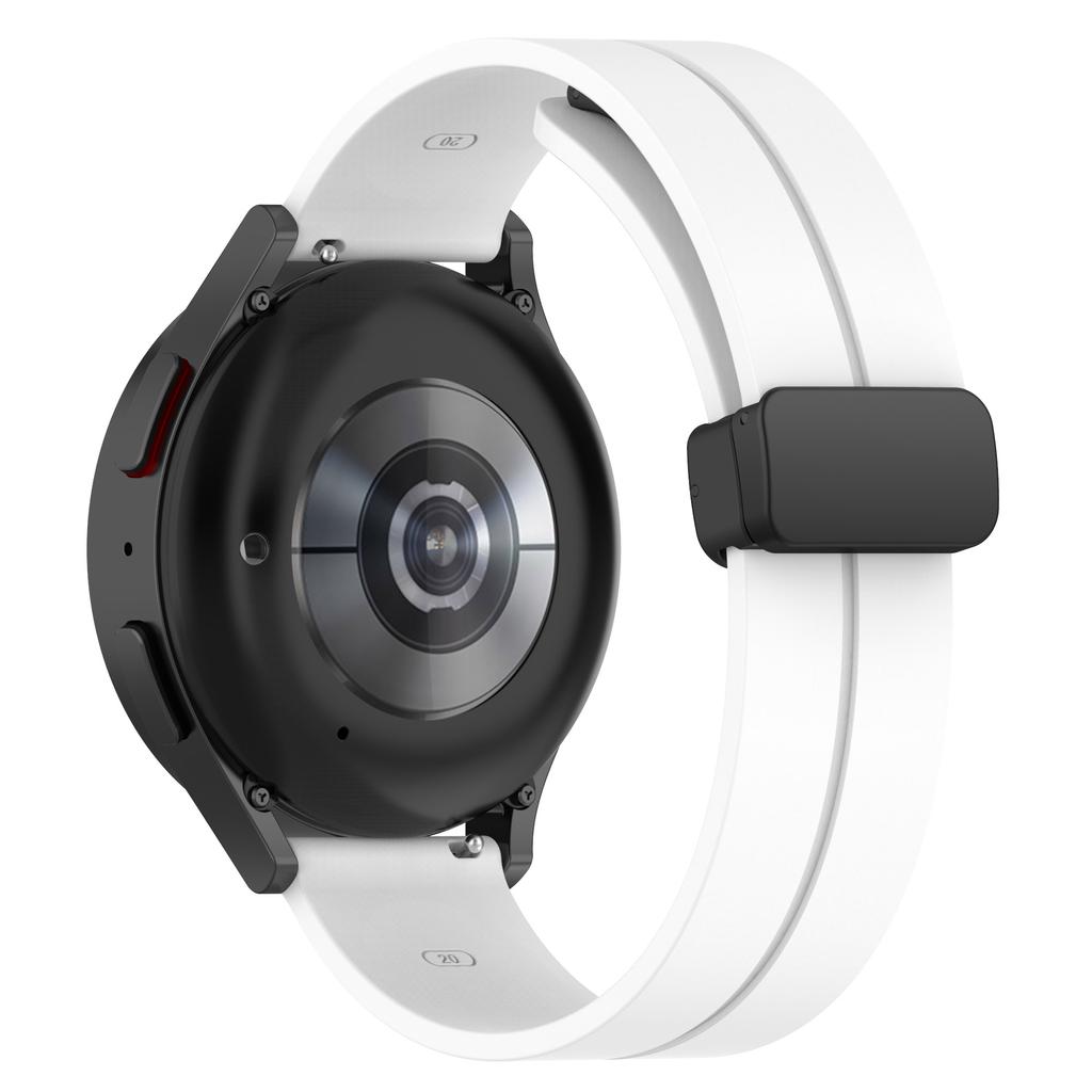 For Samsung Galaxy Watch 6/Watch 5/Watch4 40mm/44mm/Huawei Watch GT 3 42mm/Garmin Venu2 Plus Silicone Watch Band Magnetic Folding Buckle Sport Strap