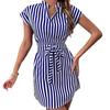 2025 Spring Summer Sleeveless Dress - Women's Striped Tie-Waist Maxi Dress