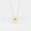 Sterling Silver Gold Circle Silver Necklace and Topaz Move Blue  Zircon Collar Women Fine Jewelry Spiring Jew
