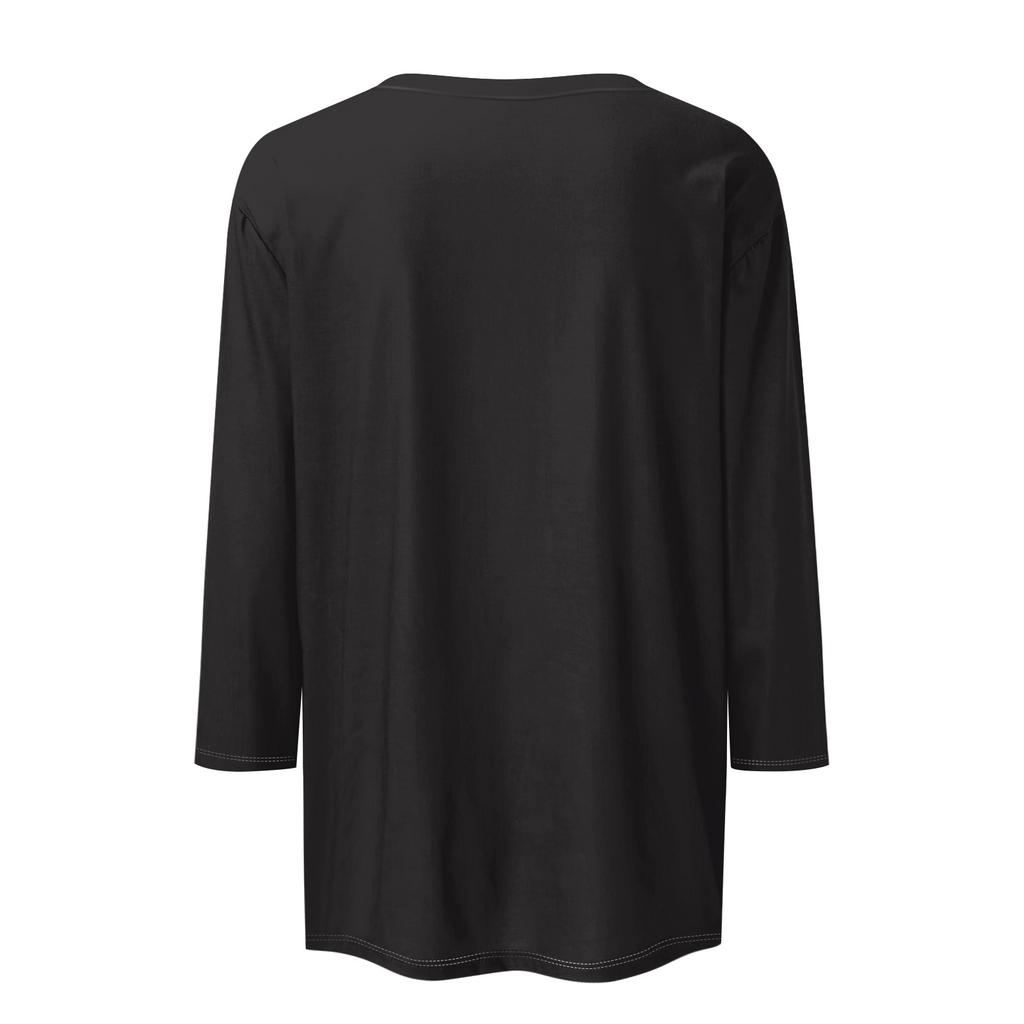 Women's Fashionable Casual Three-quarter Sleeve Round Neck Top