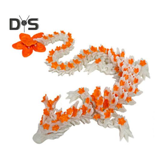 

Шарнирный дракон, 3D-печатный светящийся в темноте дракон, цветущая вишня, игрушка-фиджет в подарок любителям драконов оранжевый