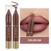 Fit Colors 6 Colors Chocolate Lip Liner Lipstick Pen, Waterproof Matte Nude Brown Lip Pencil, Long Lasting Smudge-Proof Lip Contouring Makeup
