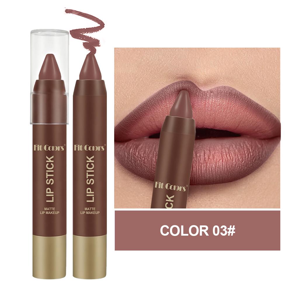 Fit Colors 6 Colors Chocolate Lip Liner Lipstick Pen, Waterproof Matte Nude Brown Lip Pencil, Long Lasting Smudge-Proof Lip Contouring Makeup