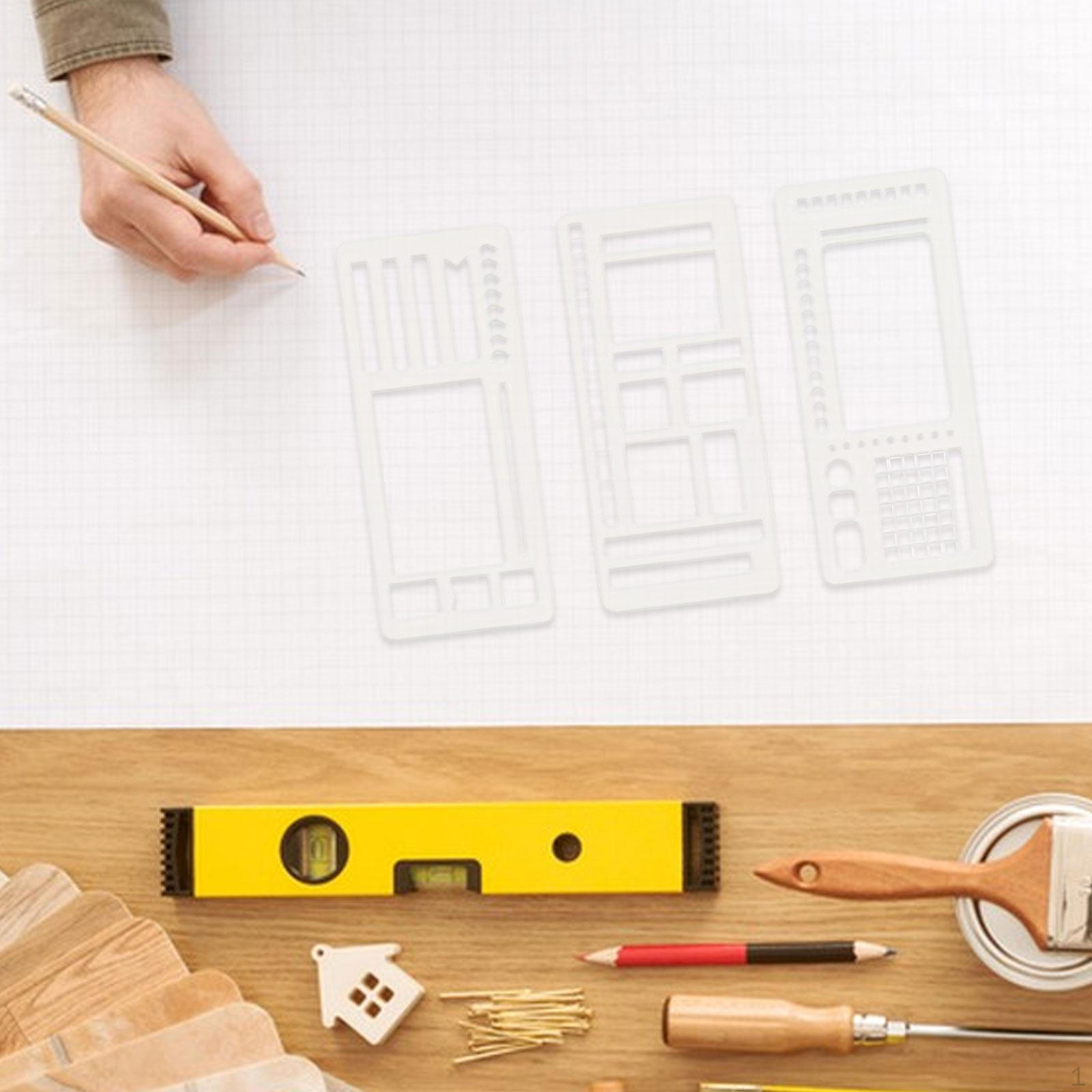 

3Pcs Journal Stencil Planner Tracker Template DIY Crafts Checklist Drafting Tool Stencils