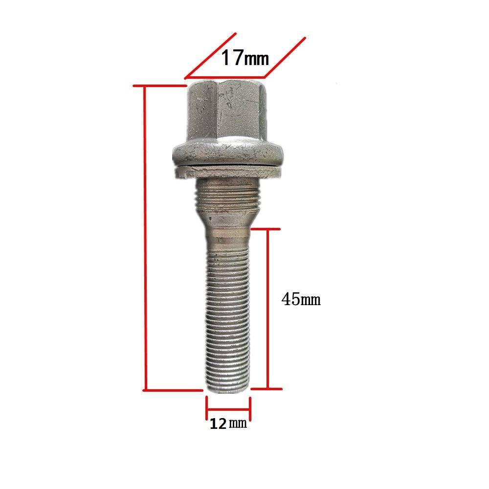 M12 x 1.25 ALLOY WHEEL EXTRA LONG THREAD BOLTS FLAT SEAT WASHER Bolt For Peugeot Citroen C4 C5