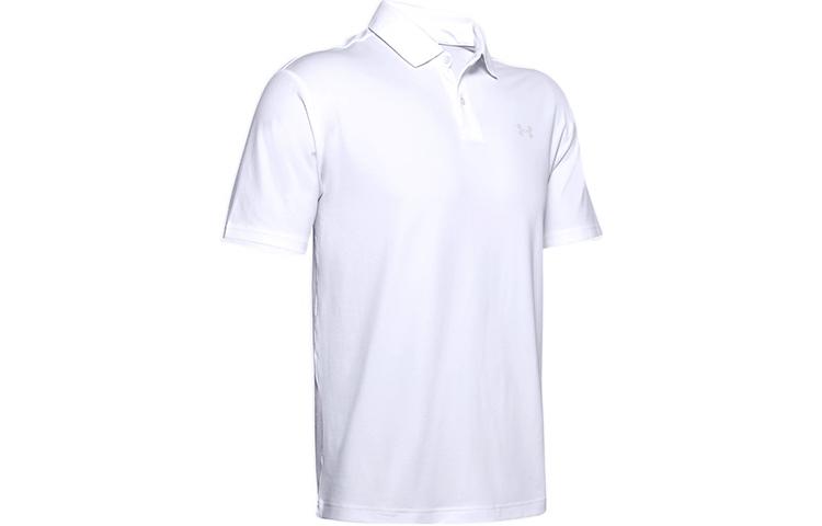 Under Armour Polo Shirts Men s White Polo Collar Moderate Straight Fit 1351129-100 XXL