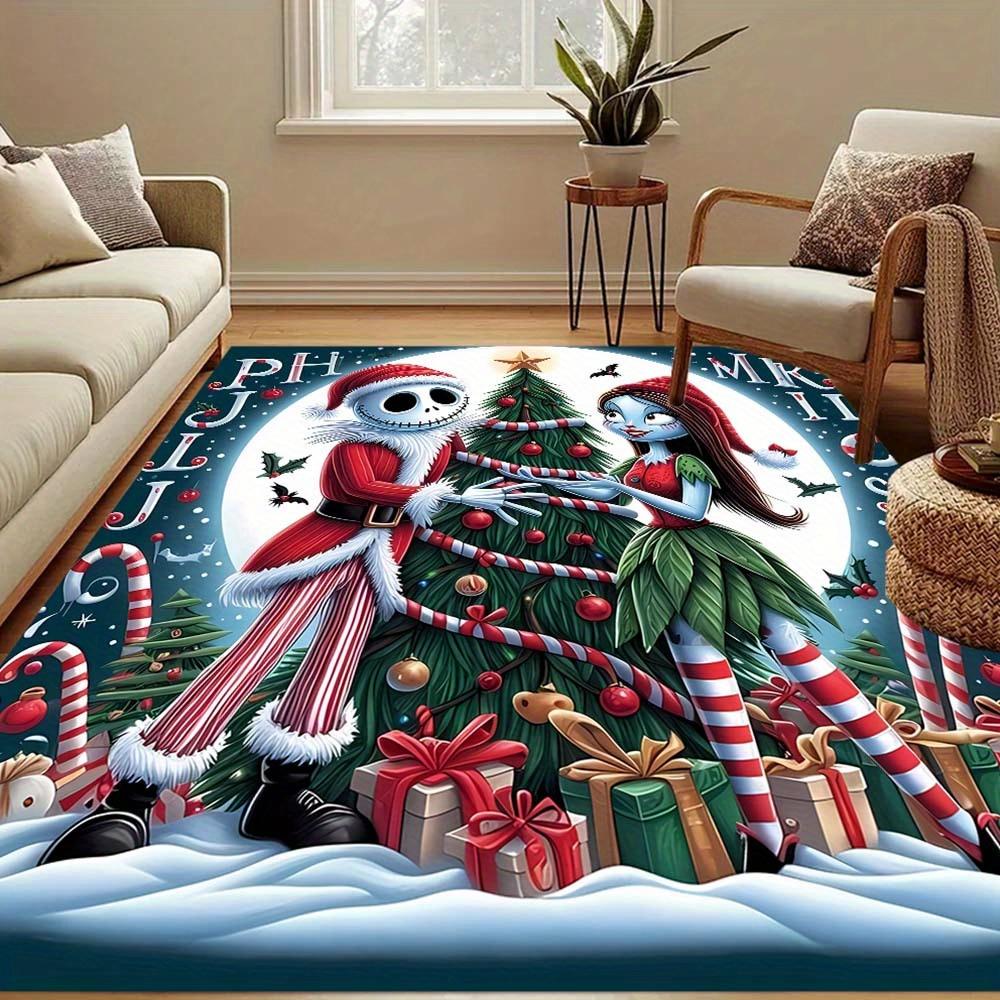 1pc The Nightmare Before Christmas Carpet Area Rug, Bedroom, and Playroom - Durable, Stain-Resistant, and Easy To Clean, Living Room, Laundr