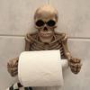 Skull Toilet Paper Holder Wall Mount Toilet Tissue Paper Roll Storage Holder Resin Skeleton Figurine Gothic Bathroom Accessory