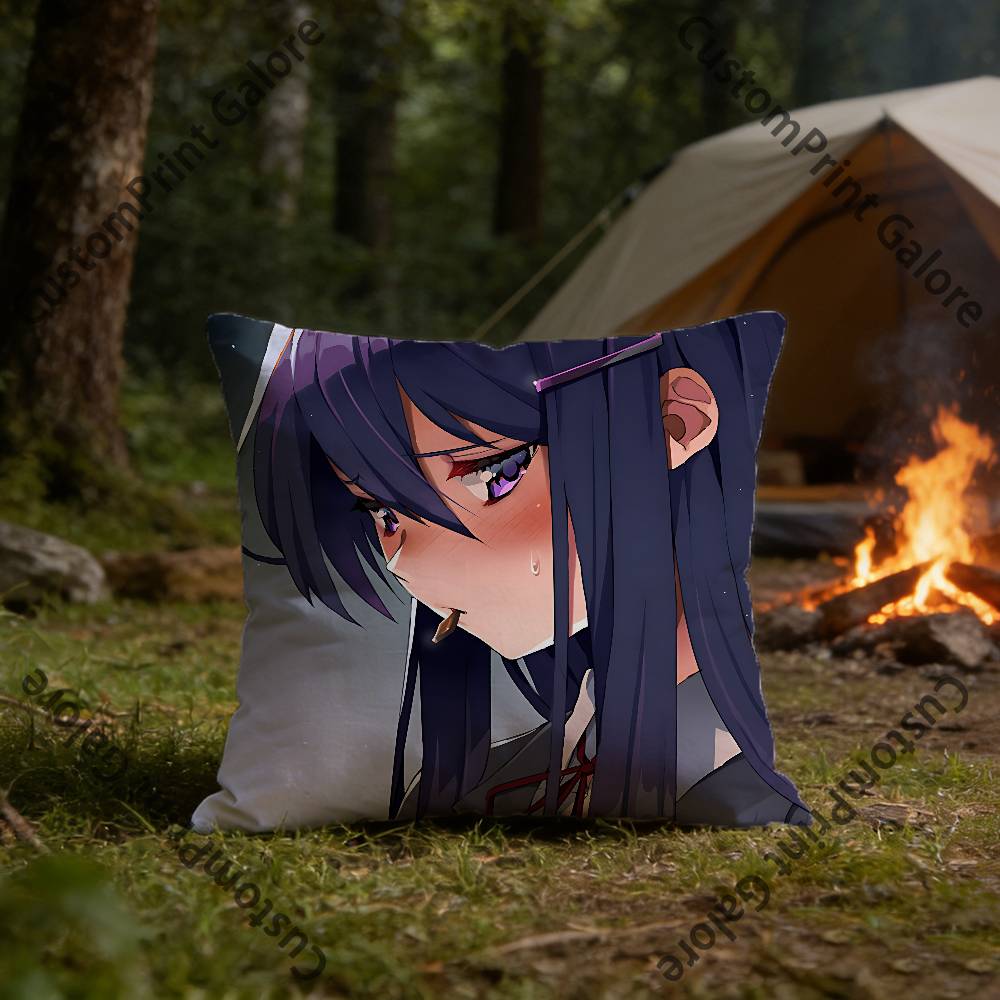 Anime Girl YYuri Pillow Cover Polyester Square Cushion Case 45 Cm Decorative for Home Couch Bed Car Decor