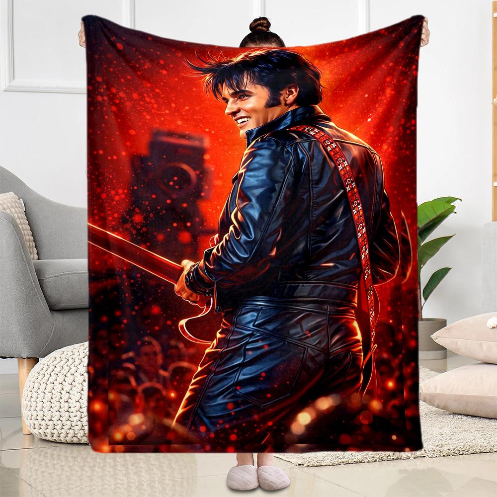 Elvis Presley Performance Blanket Warmthful Decor Great for Picnics Seaside Bed for All Occasions Digital Print