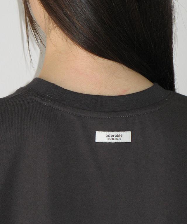 RONRON Stitched House Over Fit T Shirt Charcoal