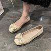 Women Flat Shoes Autumn 2026 New Comfortable Square Toe Shallow Mouth Butterfly Knot Casual Shoes Soft Sole Female Single Shoes