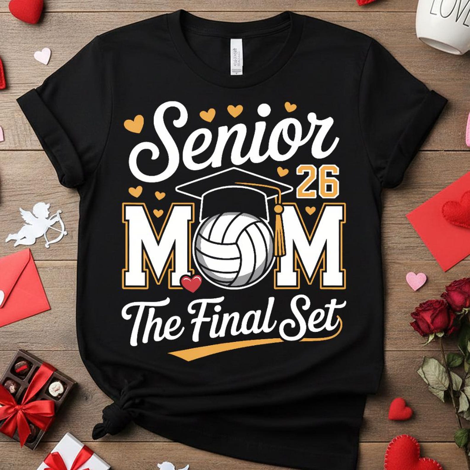 Volleyball Senior Mom 2026 Shirt, The Final Set Volleyball Mama Tee, Class of 2026 Senior Mom Gift, Volleyball Graduation Mother Apparel S