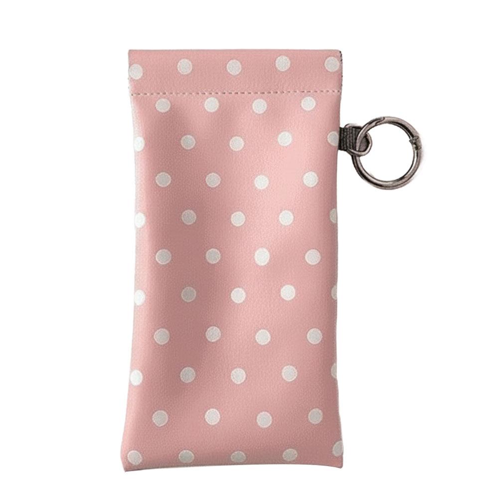 Stylish Polka Dot Eyeglasses Pouch Water-resistant PU Leather Scratch-Resistant Soft Glasses Case Storage Bag for Women Daily