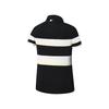 Fila Golf Series Simple Stripe Classic Sports Casual Golf Versatile Comfortable Woven Short Sleeve Polo Shirt Women Tops Legendary-Blue A11W625404FNV