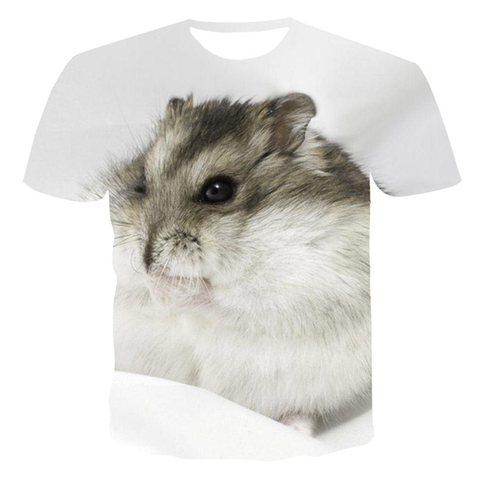

Забавные футболки с 3D принтом хомяка и кролика для мужчин и женщин, модная футболка большого размера с короткими рукавами, детские футболки в стиле Харадзюку, топы, одежда L