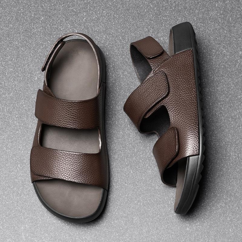 Fashion Fashion Brand Summer Men's Comfortable Cowhide Lightweight Latex Mat Sandals Outdoor New Men's Anti Slip Breathable Beach Shoes
