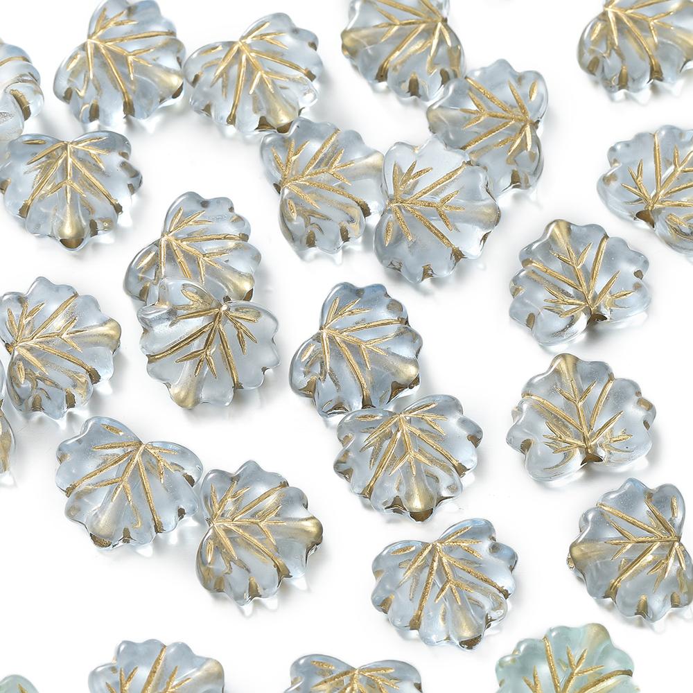 50pcs/Lot Acrylic Leaves Beads Spacer Charms Bead for DIY Bracelet Necklace Keychain Jewelry Making Accessories Supplies