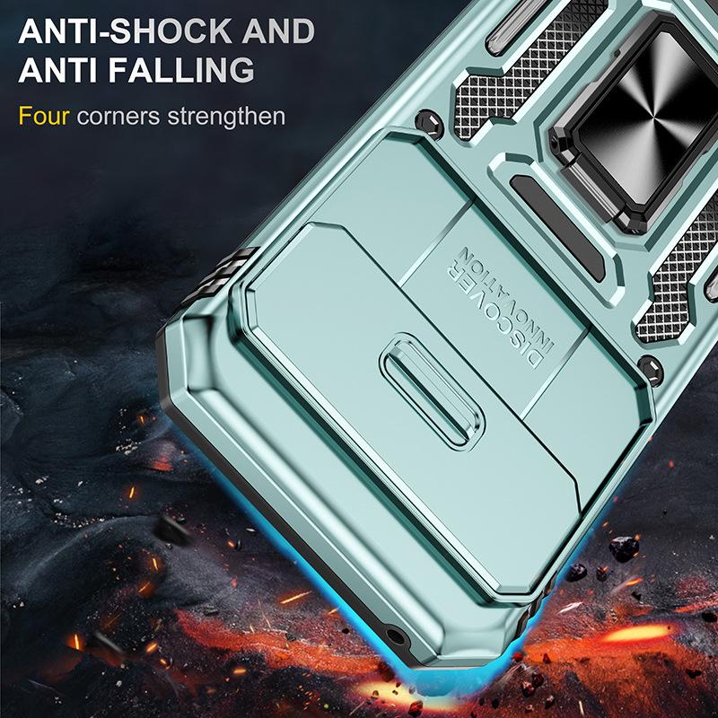 For Pixel 9 Anti-fall Stand Phone Case 2-in-1 Sliding Window All-inclusive Phone Case