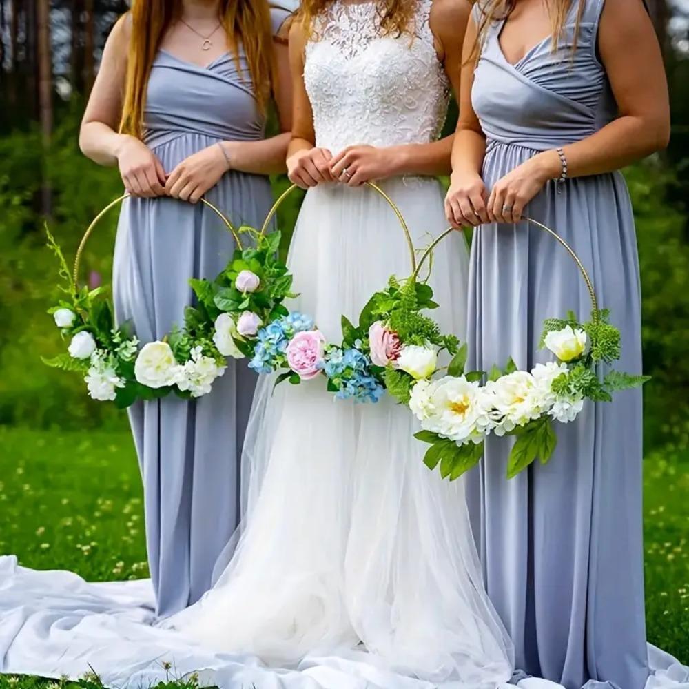 Iron Round Rings 10-50cm Garland Rings Garland Hoop Decoration Flowers Hoop  Home Decoration