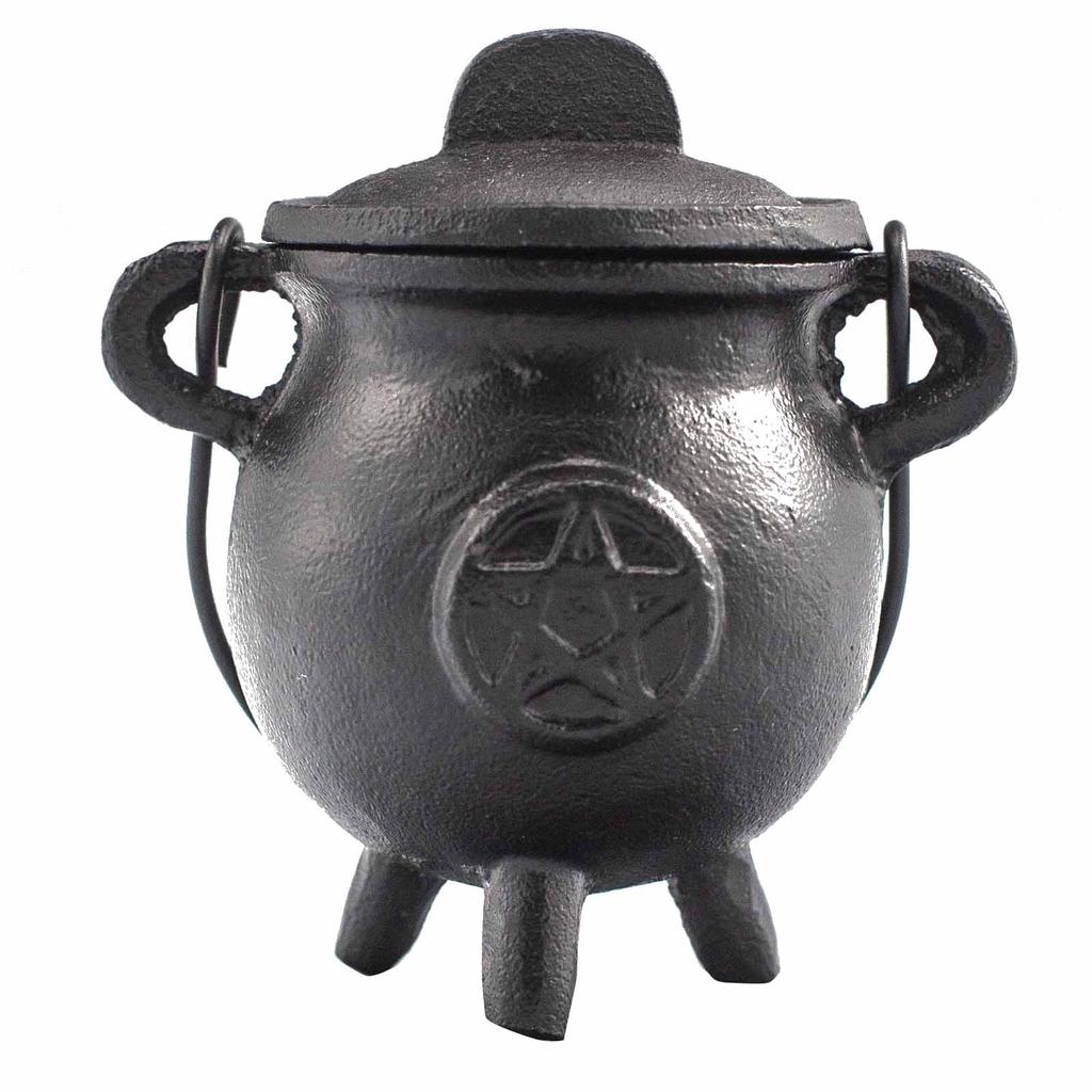 Cast Iron Cauldron Pentagram 6.5 x 13 cm