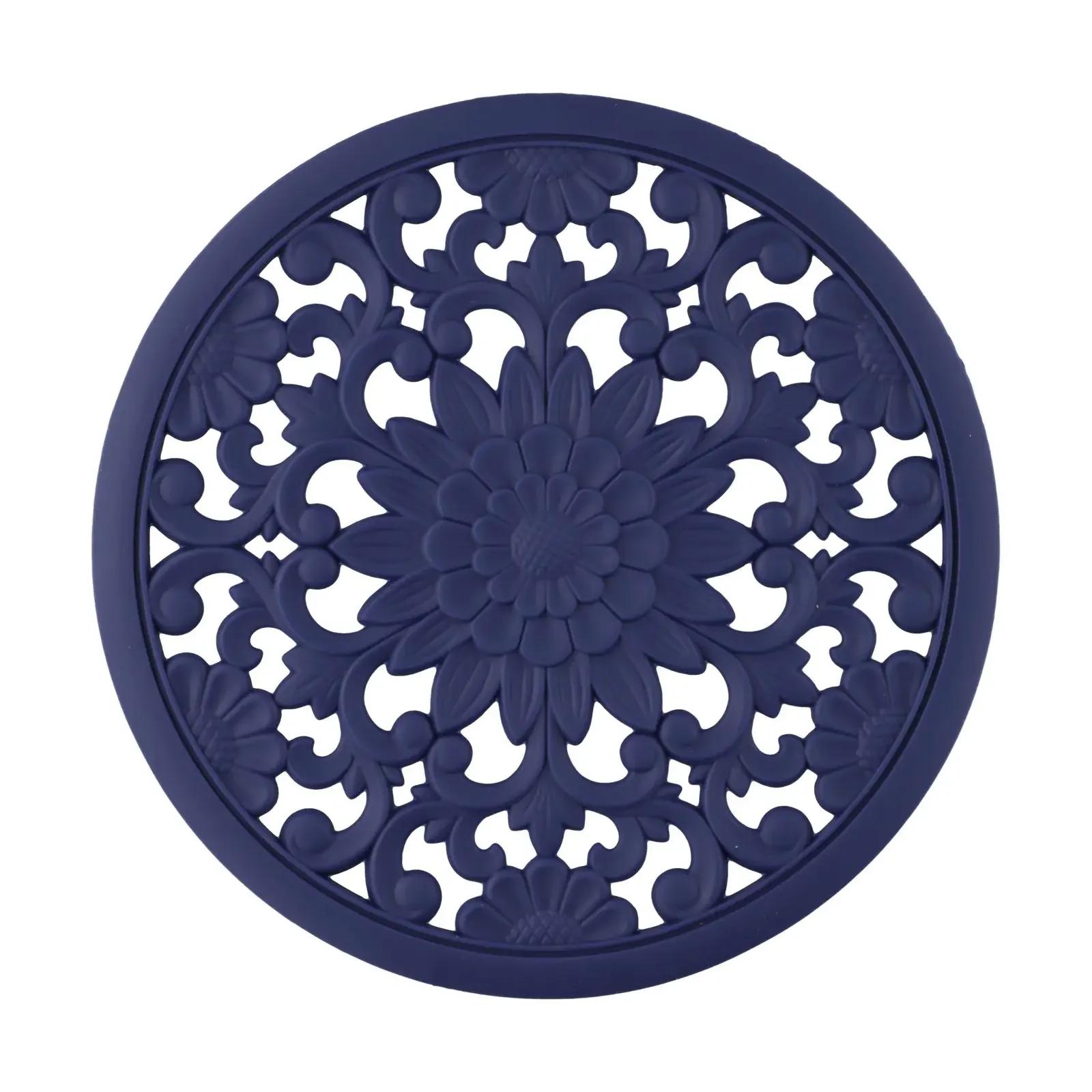 

Coasters Non Slip Bowl Dining Room Hot Pads Kitchen Table Mat Placemat Pot Pads Silicone Temperature Resistant чёрный