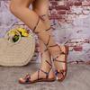 Flat-bottom Large-size Cross-strap Beach Shoes / New Style Sandals