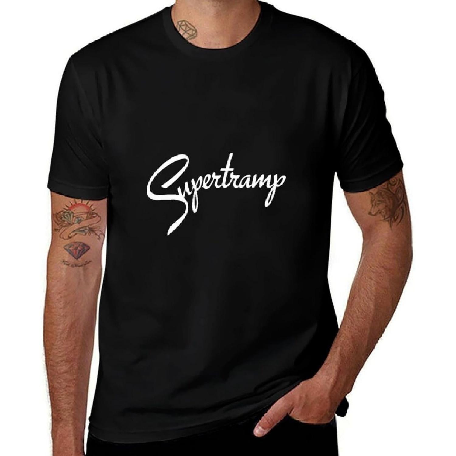 

Hokiis Mens T-Shirt Supertramp T-Shirt Summer Casual Short Crew Short Sleeves Top(1) XXXXXL різнокольоровий