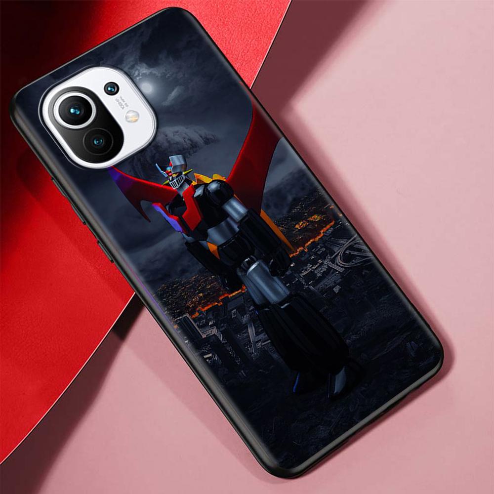 Pouzdro na mobil Manga Mazinger Z Anime pro Xiaomi Poco X3 NFC M3 Mi 11 Lite 5G 12X 11T 10T 12 Pro 9T Note 10 9 Silikonové Černé