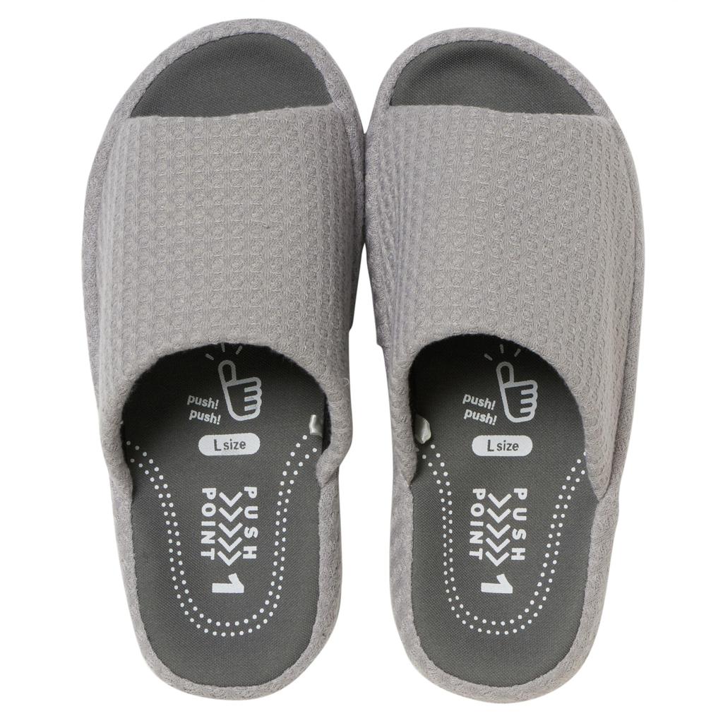 Health Foot Easy to Walk in Stylish Sizes Room Indoor Great for Guests [Relacare] Support, Stimulation, Comfortable, [Nippon Slippers] [FitOn] Gray,