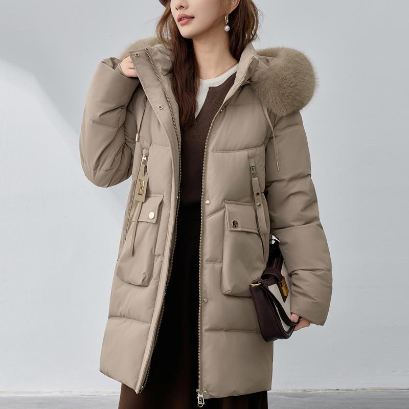 Sleeves Detachable Fashion Woman Long Parkas Winter Coats Hooded Faux Fur Collar Thick Warm Outerwears Women's Jackets