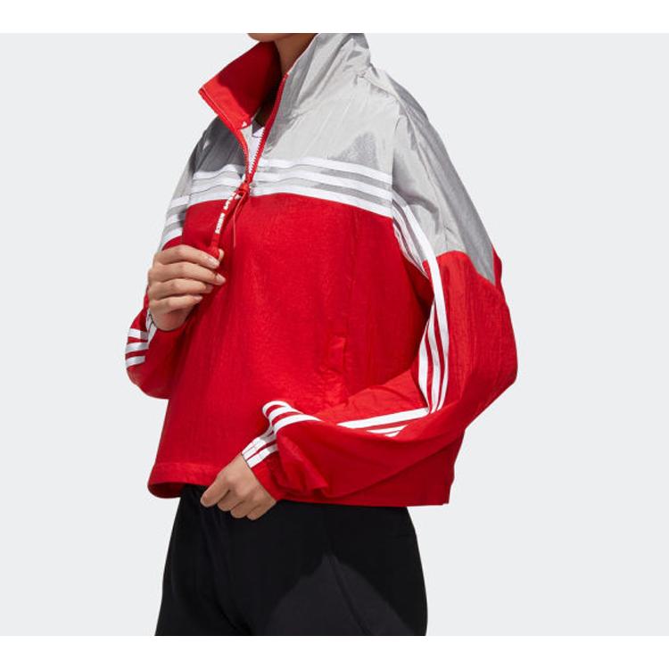 Adidas Jackets Women's Red Gray Multicolor Stand Collar Moderate Other (Unisex) Jackets GJ9021