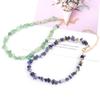 Summer Natural Gravel Collarbone Chain Necklace, Handmade Beaded Gravel Necklace Short Url N133