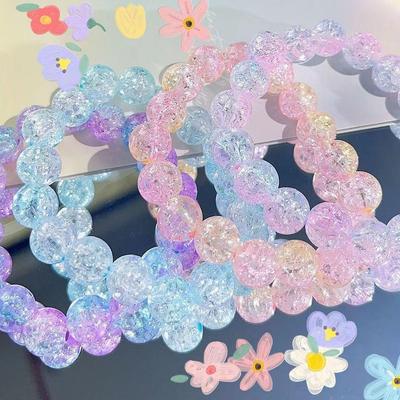 Gradient Ice Crack Glass Crystal Beaded Bracelet - Sweet and Cute Student Summer Accessory