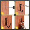 10 Pcs Black Single Prong Wrought Iron Hooks with Screws, Decorative Colonial Wall Hooks for Keys, Hats, Clothes, Towels