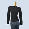 Round Neck Hand-Stitched Beads Cut Out Craft Knitting Long Sleeves Silm Bottoming Shirt Stylish Women's Clothing
